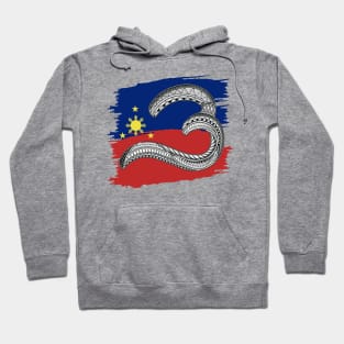 Philippine Flag Tribal line Art / Baybayin Letter O / U Hoodie